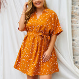 Plus Size Polk Dot Sexy Dress