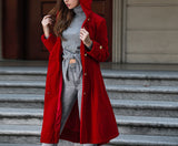 Women's Coat Net Color Hooded Dress Woolen Jacket