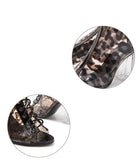 Summer Snakeskin Leopard Sandals Women's Transparent Thick Heel Shoes Fashion Increased Crystal Shoes Sandals