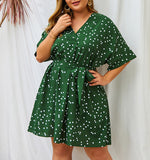 Plus Size Polk Dot Sexy Dress