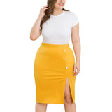 High Waist Pocket Bag Hip Split Cross Wild Large Size Women's Skirt