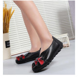 Soft Bottom Women's Shoes Spring Mother Shoes Flat Shoes Large Size Round Head Peas Shoes