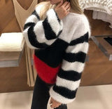 Women Classic Striped Contrast Sweater