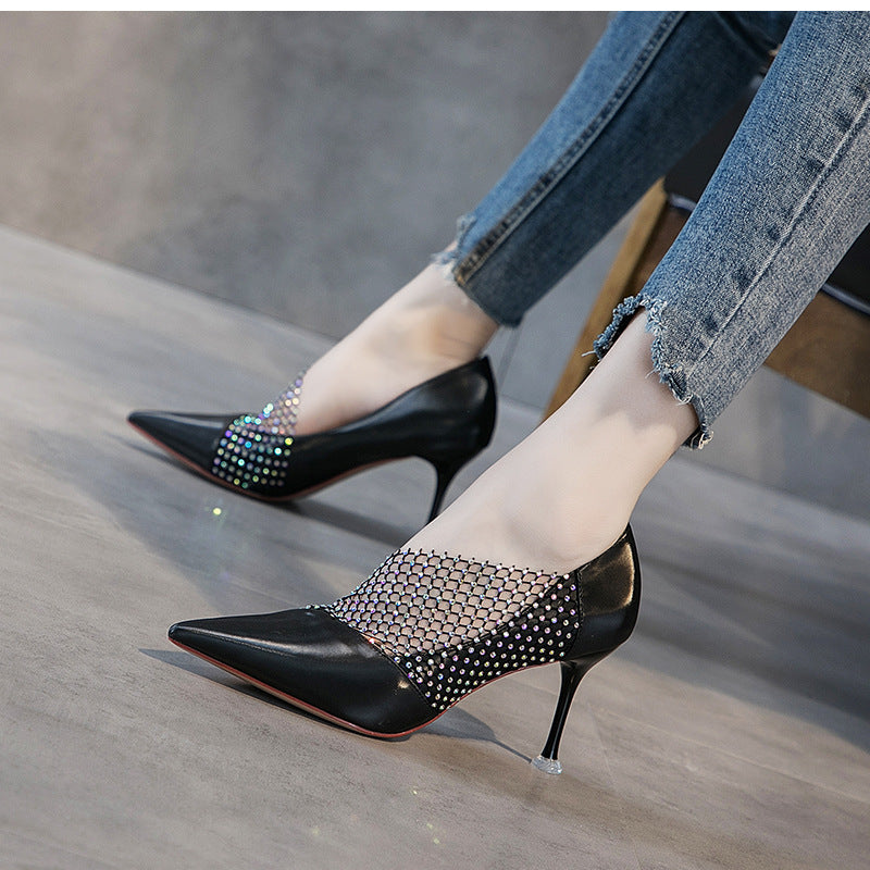 Autumn Pointed Wild Sexy High Heel Women's Shoes Summer Shallow Mouth Stiletto Shoes
