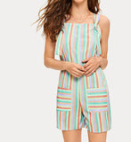 Summer Colorful Striped Strap Jumpsuit