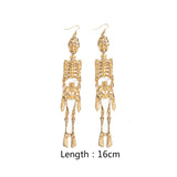 Fashion Skeleton Pendant Geometric Exaggerated Tassel Earrings