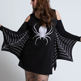 Halloween Play Party Costume Spider Web Print Performance Clothing