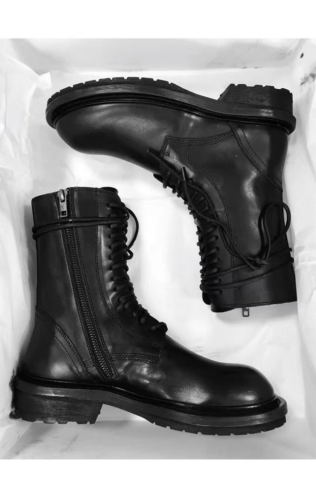 Mid-tube British Short Boots with Side Zipper Skinny Martin Boots