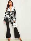Autumn and Winter New Women's Long-sleeved Striped Shirt