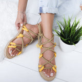 Color Matching Women's Shoes Retro Flat Sandals with Sandals Large Size