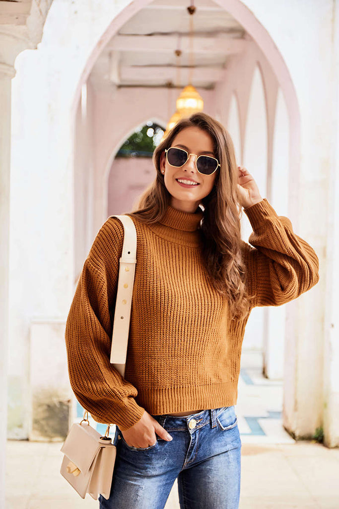 Original Design Women's Autumn High Collar Sweater