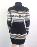 Christmas Turtleneck Sweater Dress Long Snowflake Sweater
