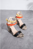 Summer Snakeskin Sandals Fashion Women's Shoes Large Size