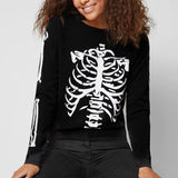 Halloween Skeleton Print Trend Long Sleeve T-Shirt