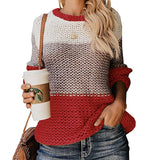 Fashion Thick Color Matching Pullover Sweater