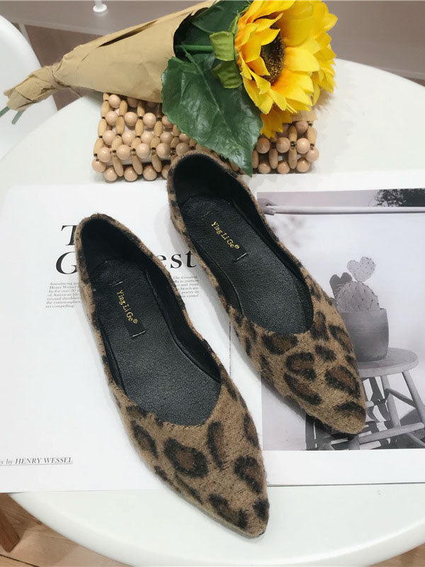 Autumn New Fashion Wild Leopard Women's Shoes Flat Elegant Women's Shoes