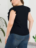 New Wooden Ear Beaded Mesh Stitching Fashion Large Size Women's Sleeveless Shirt