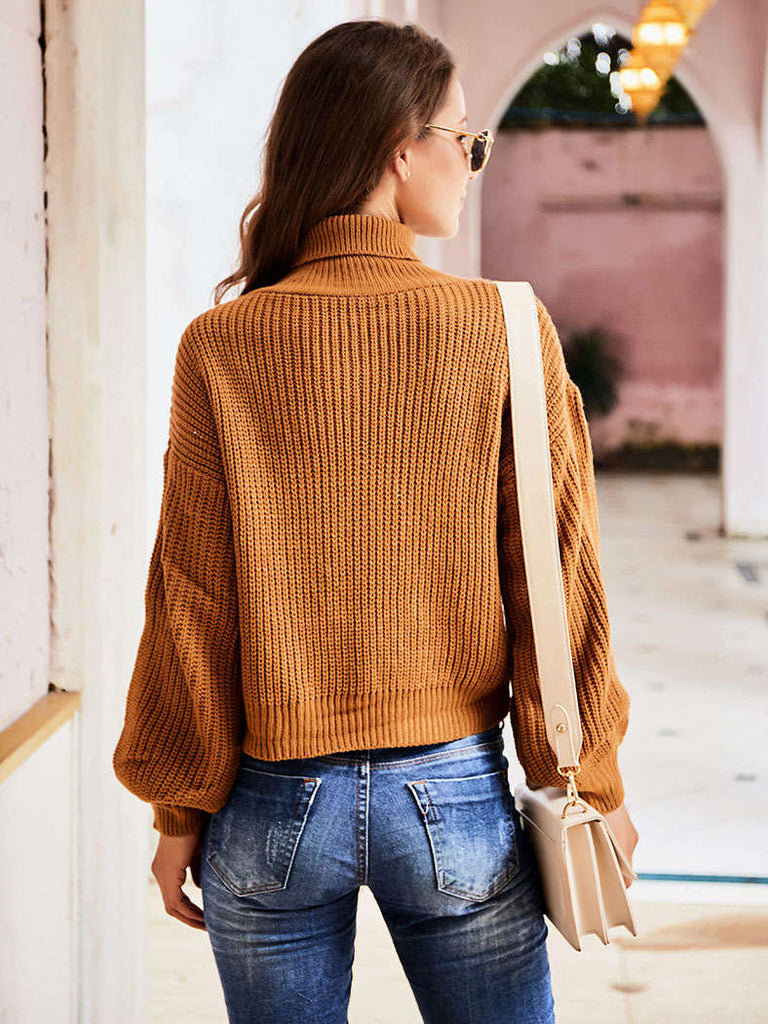 Original Design Women's Autumn High Collar Sweater