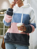 Autumn and Winter Stitching Plush Sweater Top
