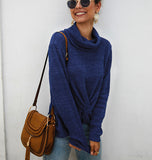 Fashion High Collar Solid Color Sweater