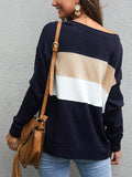 Fashion Wild Striped Stitching Sweater