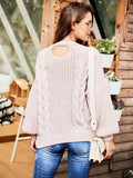 Original Design Women's New Round Neck Sweater Long-sleeved Openwork Sweater