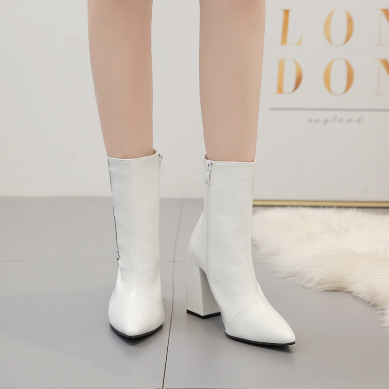 Autumn and Winter New Fashion Letters Thick with Martin Boots Super High Heel Women's Booties