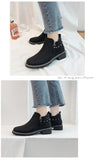 Autumn and Winter Boots Women's Thick with Martin Bare Boots Female Students Side Zipper Rivets