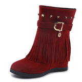 Large Size Wear-resistant Wedge Heel Boots Round Head Non-slip Boots Women's Boots