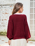 Original Design Women's Autumn New Round Neck Sweater Long-sleeved Openwork Sweater