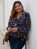 Large Size Women's Polka Dot Ruffled Long-sleeved Shirt Autumn and Winter