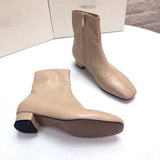 Autumn and Winter Leather Sheepskin Comfortable Soft Leather Thick with Low Heel Boots