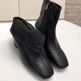 Autumn and Winter Leather Sheepskin Comfortable Soft Leather Thick with Low Heel Boots