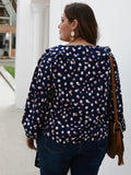 Large Size Women's Polka Dot Ruffled Long-sleeved Shirt Autumn and Winter