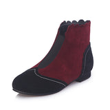 Large Size Boots Autumn and Winter Round Head Low with Martin Boots Female