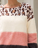Fashion Leopard Stitching Pullover Sweater