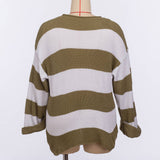 Long-sleeved Fat Woman Large Size Color Matching Autumn and Winter Sweater