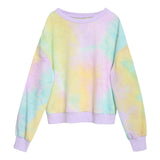 Autumn and Winter Cotton Loose Tie Dyed Long Sleeve Pullover Sweater