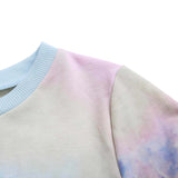 Original Design Autumn and Winter New Beam Mouth Short Tie Dyed Pullover Sweater Women