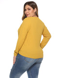 Autumn Hem with Solid Long-sleeved Loose Knit Top