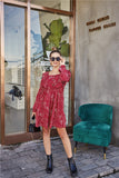 Original Design Women's Autumn Dress Sleek Minimalist Polka Dot Square Button Dress