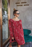 Original Design Women's Autumn Dress Sleek Minimalist Polka Dot Square Button Dress