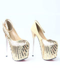 Spring Super High-heeled Shoes Sequins Sexy Wedding Shoes Hate Sky High Women's Shoes