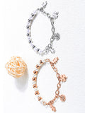 Rose Gold Titanium Steel Ppearl Bracelet Creative Camellia Pendant Stainless Steel Jewelry