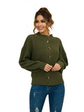 Autumn and Winter Women's Four-color Long-sleeved Button Front and Back Two-piece Pullover Sweater
