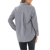 New Women's Long Sleeve Classic Plaid Long Sleeve Collar Neck Casual Button Down Shirt