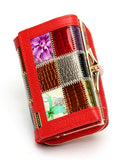 Women's Leather Wallet Leather Plaid Clutch Bag Small Wallet Fashion Handbag