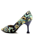 Shallow Mouth Pointed High Heel Women's Shoes National Wind Printed Single Shoes Large Size Casual Shoes