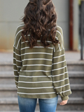Striped Loose Long Sleeve Pullover Casual Sweater