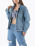 Fashion Slim Lapel Single Breasted Denim Jacket